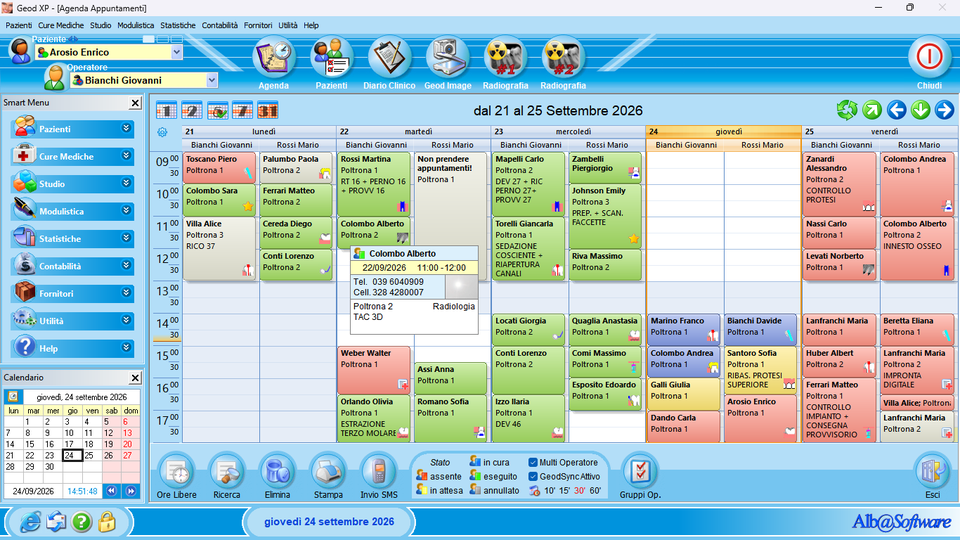 Agenda appuntamenti di Geod XP