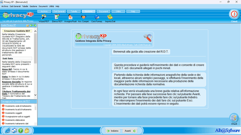 Creazione guidata del Registro delle attivit&agrave; di trattamento